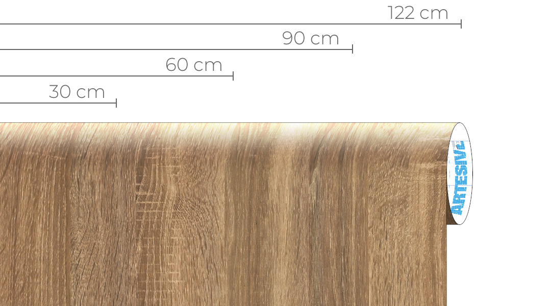 30 cm x 10 mt Artesive WD-057 Rovere Scuro larg Pellicola Adesiva legno 